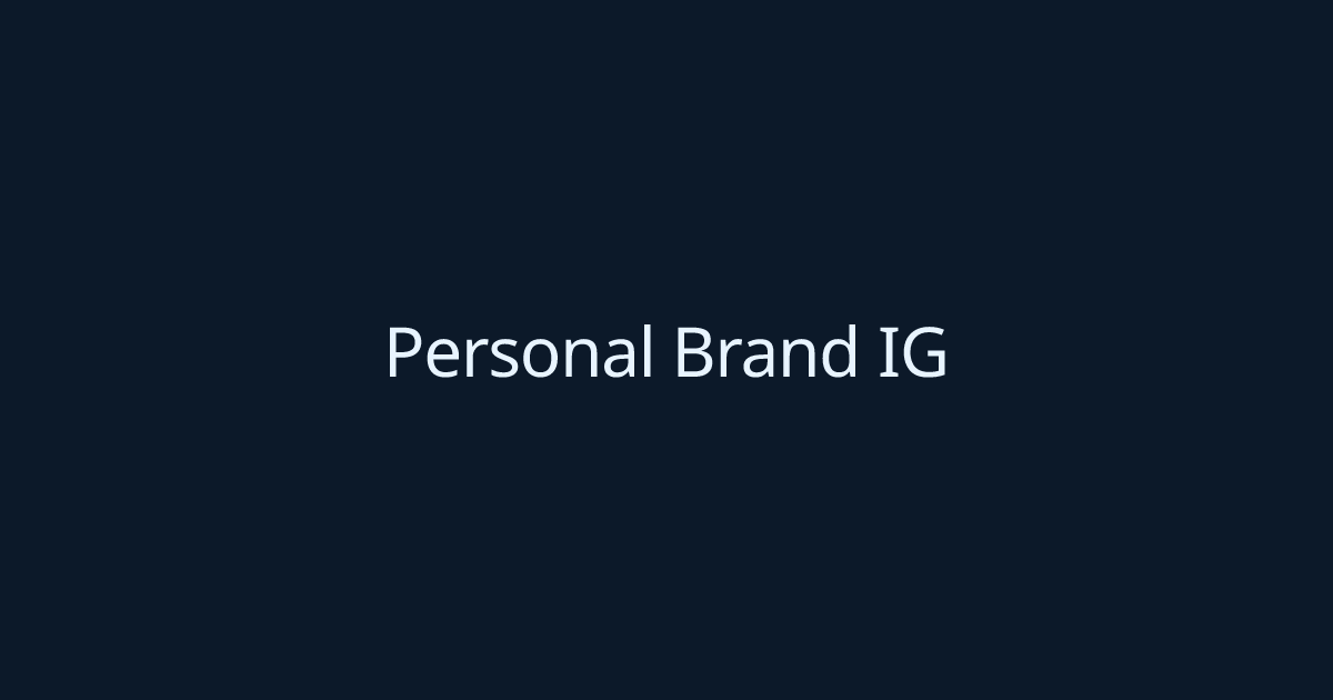 how to build personal brand instagram 2026 roadmap